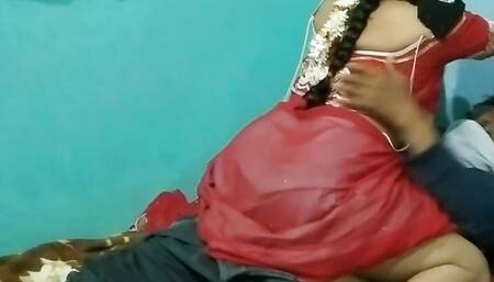 Red saree bhabhi want dever cock