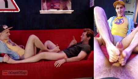 Footjob  Made Him Cum with Just My Feet  Feet Play