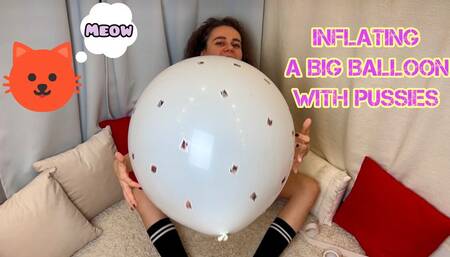I'M INFLATING A BIG WHITE BALLOONS WITH PUSSIES 1080