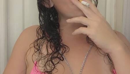 Sexy nude smoking