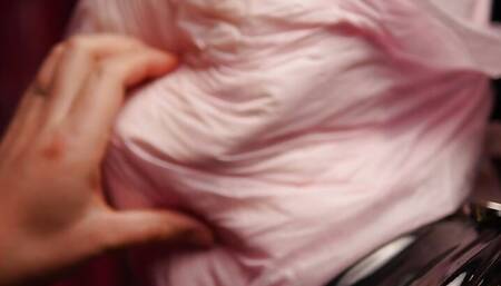 She pees in a diaper and ties it to my face while getting me off and feeding me the cum