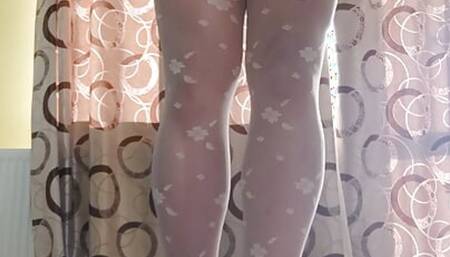 This white pantyhose are really hot