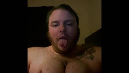 Smoke Puffs and Naked hairy FTM body plus table edge humping