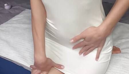 Sultry Babe in White Dress Takes Anal and Clit Play to the Next Level - Stunning View!
