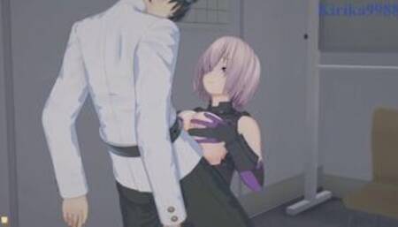 Mash Kyrielight and Ritsuka Fujimaru have deep sex in the office. - Fate/Grand Order Hentai