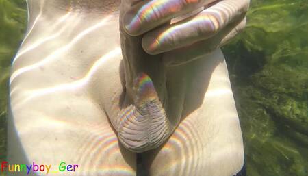 Very Hot Underwater Jerking off in a Dreamlike Lake in the Mountains and Cumming in the Water.