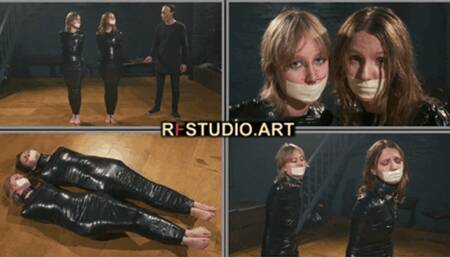 Mandy and Bramble - Double Tight PVC Mummification Part 1 - Jumping Training (FULL HD MP4)