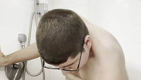 22yo boy enjoys drinking again a full cup of his own pee