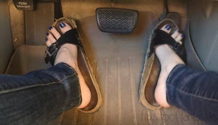 Fifi stomping the pedals in dirt covered Birkenstocks and reaching over to make you cum while you watch me pump *new*