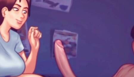 Cumming inside a hot sexy teen girl roommate on cam l My sexiest gameplay moments l Summertime Saga