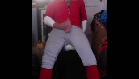 Horny After Baseball Practice Jockdad87 Busts a Nut on a Jordan Shoe