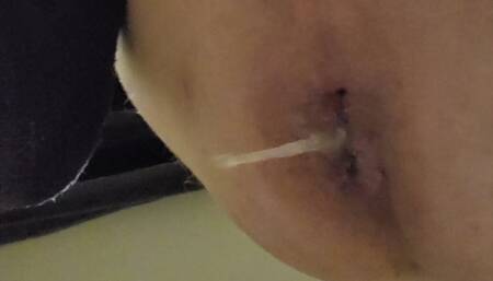 Cum dripping from asshole