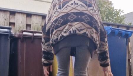 Boxes and basket crush with nylons and Birkenstocks with heels