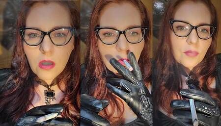 Ashtray play, snap inhales and gloves