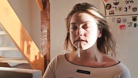 I Found My Stepsister Masturbating with Her Dildo and I Couldn't Help but Fill Her Mouth with Milk