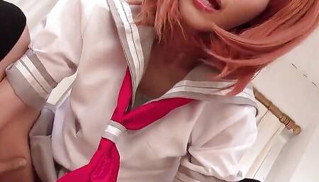 Petite Redhead Coslay Girl Get Uncensored JAV Deep Cum Inside Fuck in Japan