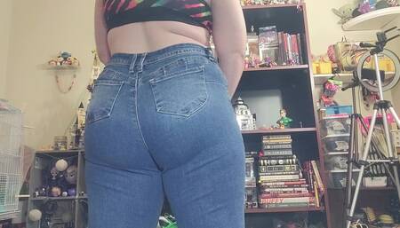 Double Loop Blue Jeans :: Pull Up Ass Tease