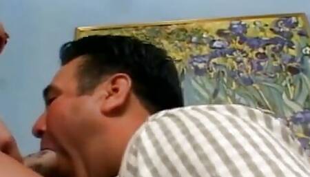 Handsome Man Gets His Tight Ass Pegged by a Tattooed Blonde After She Smokes