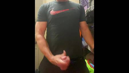 Horny JockDad87 Busts Another Load Between Classes