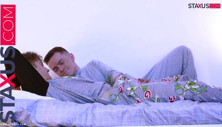 STAXUS :: My friend catches me masturbating and can't help but join in.