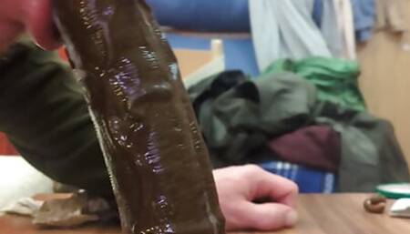 Dirty sloppy dildo deepthroat 6