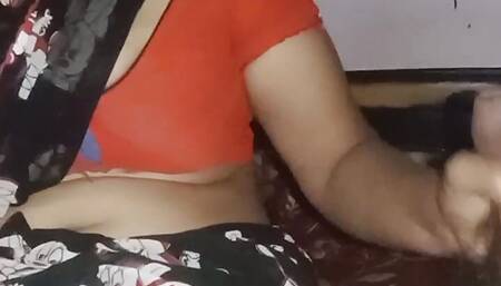 Indian Busty aunty Hand job