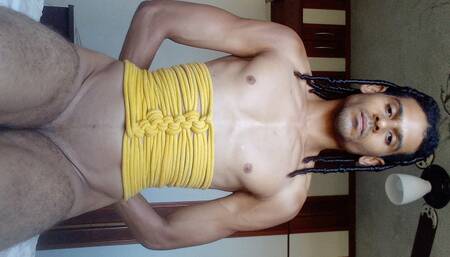 Rope corset tutorial. How to make a simple corset out of rope. Shibari self tie. (bondage)