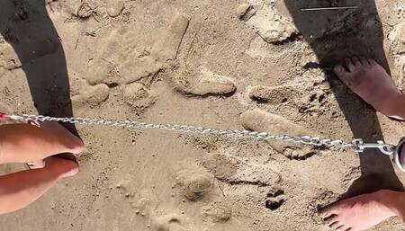 On the beach, I dominate my husband
