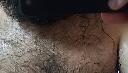 Sweaty hairy after training, showing his sweaty body and feet.