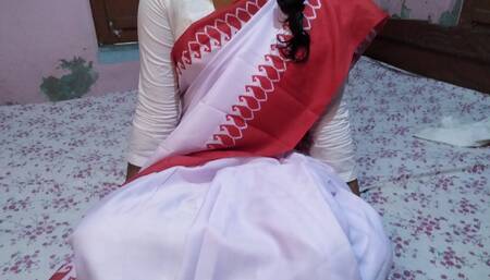 Indian Desi18+ School Girl Get Ready For School Function Wearing Saree (Hindi Audio Viral MMS)