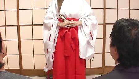 Traditional Japanese Teen Seduce to Uncensored MMF 3some Sex by Two Boys with Facial and Creampie