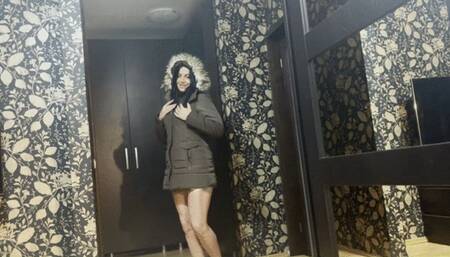 Downjacket fetish and fur-Blow-job, cum-play and fuck 5