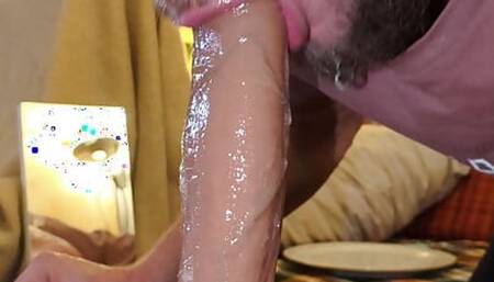 Sloppy saliva dildo deepthroat 7