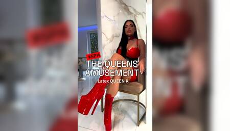 ????????????☝????QueenK Laughs at Your Tiny Dick in Red Latex & Plateau Boots ????????