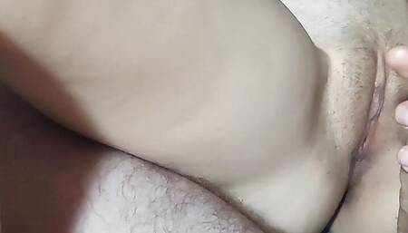 Korean girl jerking off dick close-up