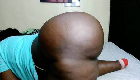 Side view of my Monster big black mega Ass
