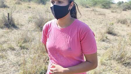 The desi poor girl was working alone on her farm when the stepbrother seduced her and started fucking her