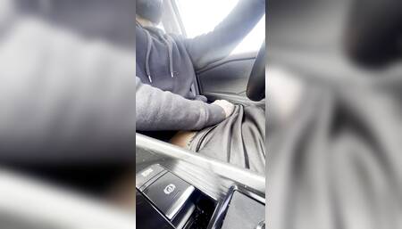 Stroking Big Ass Dick Driving in Traffic