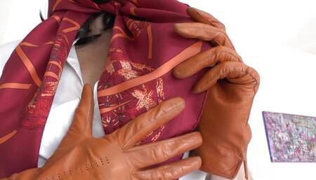 Sniffing Leather Gloves and Masturbating Lady Victoria Valente POV JOI Clip