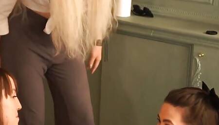 Jealous Wife Punished Sexy Maid with a Big Strapon