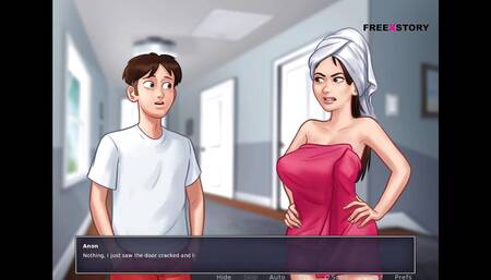 Summertime Saga - Anon Watched His Step-sister Nude Body While She Take Bath and Other Nude Girls