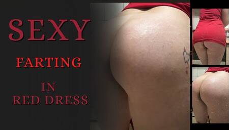 Sexy Farting in Red Dress