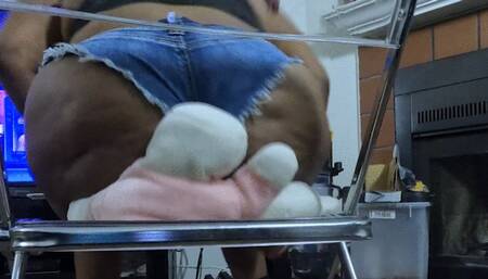 Transformation Fetish - Goddess MXDominion Dominates Lover Transformed into Hello Kitty Toy with her Bubble Butt in Tiny Blue Jean Shorts 4k, ass fetish, ass smother, female domination