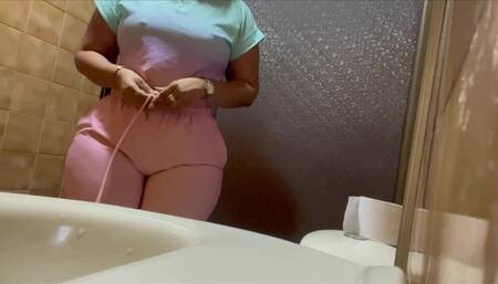 Camera in the Public Bathroom of the Hospital Recording Nurses