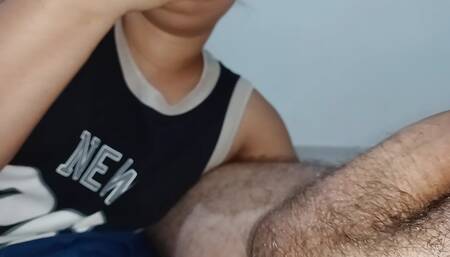 Big greedy mouth fucking cock with his insane blowjob