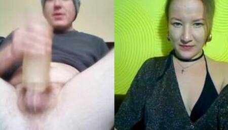 Hot girl records and watches white boy stroking cock part 2