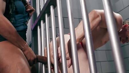 TRANS ANGELS - Sexy Police Woman Kourtney Dash Cuffs Michael Jackson And Lays Him Down For A Nice Ass Stretching