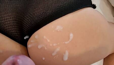 Cumpilation on her big ass - Sun POV - PAWG - beautiful white ass for you - n1