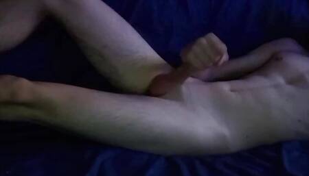 Young guy jerks off his cock and moans until he cums