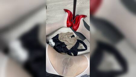 Prostate orgasm in pantyhose